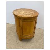 Schnadig Round Accent Table with Door... top has wear