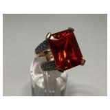 Sterling Silver Gemstone Ring w/Amethyst Accents...Size 9