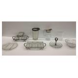 Assorted Vintage Clear Glass Serving Pieces