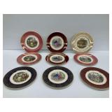 Imperial Salem China Co. 23K Gold Decorative Plate Set