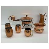 Copper Collection - Mugs, Carafe, Pitcher, & Chafing Dish