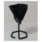 Black Obsidian Specimen with Stand
