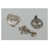 Assorted Sterling Silver Pendants and Bracelet
