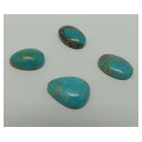 Group of Four Patagonia Turquoise Gemstones, 27.5 Carats Total