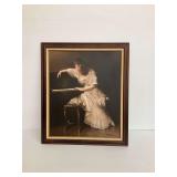 Framed Print of "Lady Playing Piano" by American Artist Marguerite Stuber Pearson