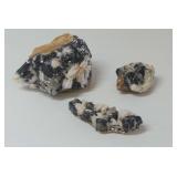 Three Barite Crystals on Matrix Specimens