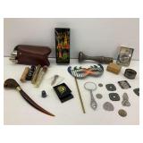 Collectibles Including Masks, Compass, and Other Items