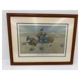 Frederic Remington "Caught in the Circle" Framed Print