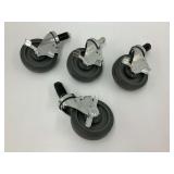 Set of Four Industrial Casters with Brakes
