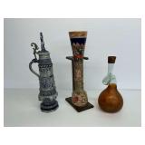 German Stoneware Beer Steins & Decorative Decanter Collection