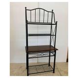 Metal and Wood Bakers Rack with Shelves