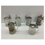 Assorted Decorative Glass Beer Stein Collection