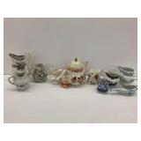 Various Porcelain Pitchers and Teapot