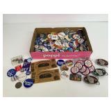 Political Campaign Memorabilia Collection - Buttons, Pins & Belt Buckles