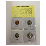 Proof Set of U.S. Coins - 1964 Cent & Nickel, 1978 Dime, 1977 Quarter