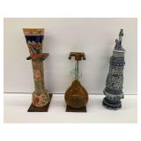 German Stoneware Beer Steins & Decorative Decanter Collection