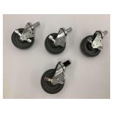 Set of Four Industrial Casters with Brakes