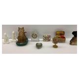 Collectible Figurine and Decorative Clock Assortment