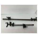 Two Pipe Clamps with Sliding T-Handles