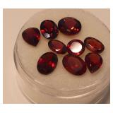 Nine Loose Red Garnet Gemstones....7.55 carats