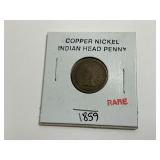 1859 Copper Nickel Indian Head Penny