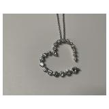 Sterling Silver CZ Heart Pendant Necklace