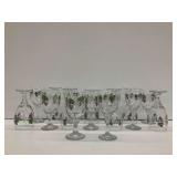 Sixteen Stemmed Wine Glasses with Grape Design