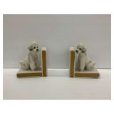 Pair of Poodle Dog Ceramic Bookends
