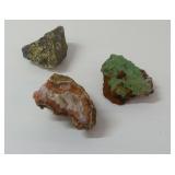 Rough Mineral Specimen Lot - Pyrite, Agate, Unknown Green Mneral