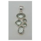 Sterling Silver Green Amethyst Pendant