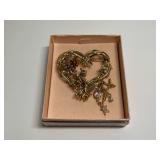 Kirks Folly Wisteria Fairy Vine Heart Pin Brooch