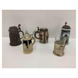 Five Collectible Steins