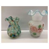 Two Decorative Art Glass Vases