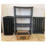 Plastic Shelving Unit with Parts