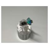 Sterling Silver Ring with Opal Inlay...Size 7