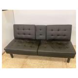 Black Faux Leather Futon Sofa Bed