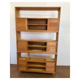 Mid-Century Modern Style 3-Piece Wooden Room Divider or Bookcase