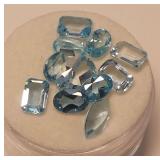Faceted Blue Aquamarine Gemstones...7.15 carats..
