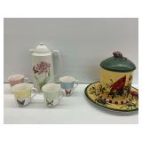Lenox Butterfly Meadow Mugs, Carafe, & Winter Greetings Cookie Jar and Charger