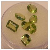 Seven Faceted Peridot Gemstones....4.40 carats