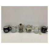 Group of Six German Beer Steins with Pewter Lids