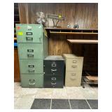 Three Metal File Cabinets