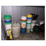 Assorted Lot of Plastic Buckets & More
