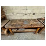 Wooden Work Bench ... 37 x 72 x 28 Inches ... Work bench only contents not included