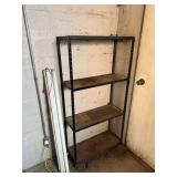 Assorted Metal Ductwork, Shelving Unit, and Step Ladders