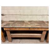 Wooden Work Bench ... 37 x 72 x 28 Inches