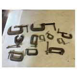 Assorted Lot of Metal C Clamps