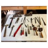 Assorted Lot of Hand Tools - Plane, Drills, Hammers, and More