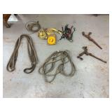 Assorted Lot of Rigging Supplies ... Ratchet Binders, Recovery Straps & rope