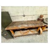 Wooden Work Bench ... 37 x 72 x 28 Inches ... Contents on bottom not included
